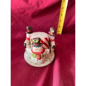 Vintage Snowman candle holder luminessence cand;es